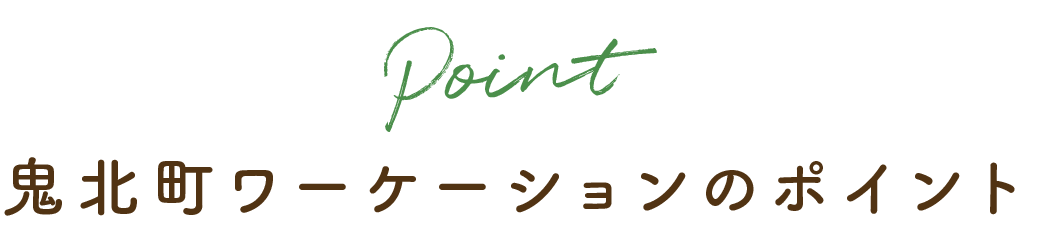 鬼北町ワーケーションのポイント